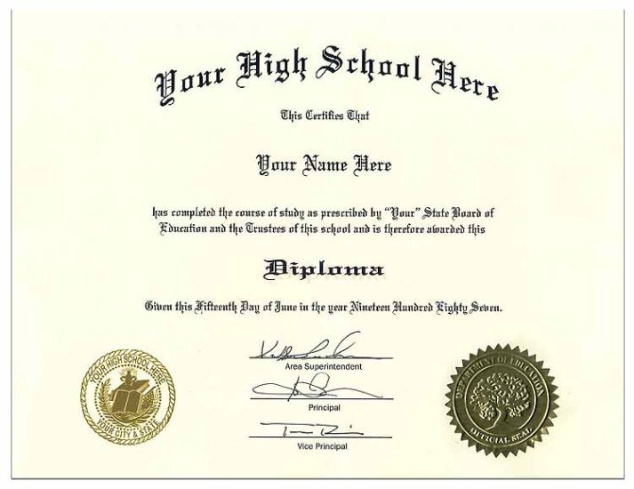 High School Diploma Style 8 : Fake Diplomas | Fake GED Certificates and ...